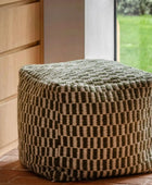 Green Woven Pattern Pouffe 4