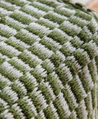 Green Woven Pattern Pouffe