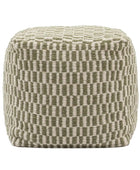 Green Woven Pattern Pouffe 1