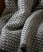 Grey Cross Knit Throw 5