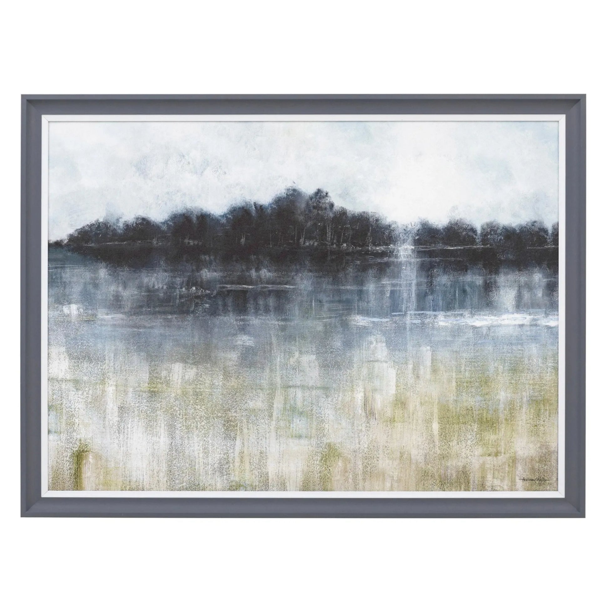 Grey Frames Abstract Landscape Framed Canvas 4