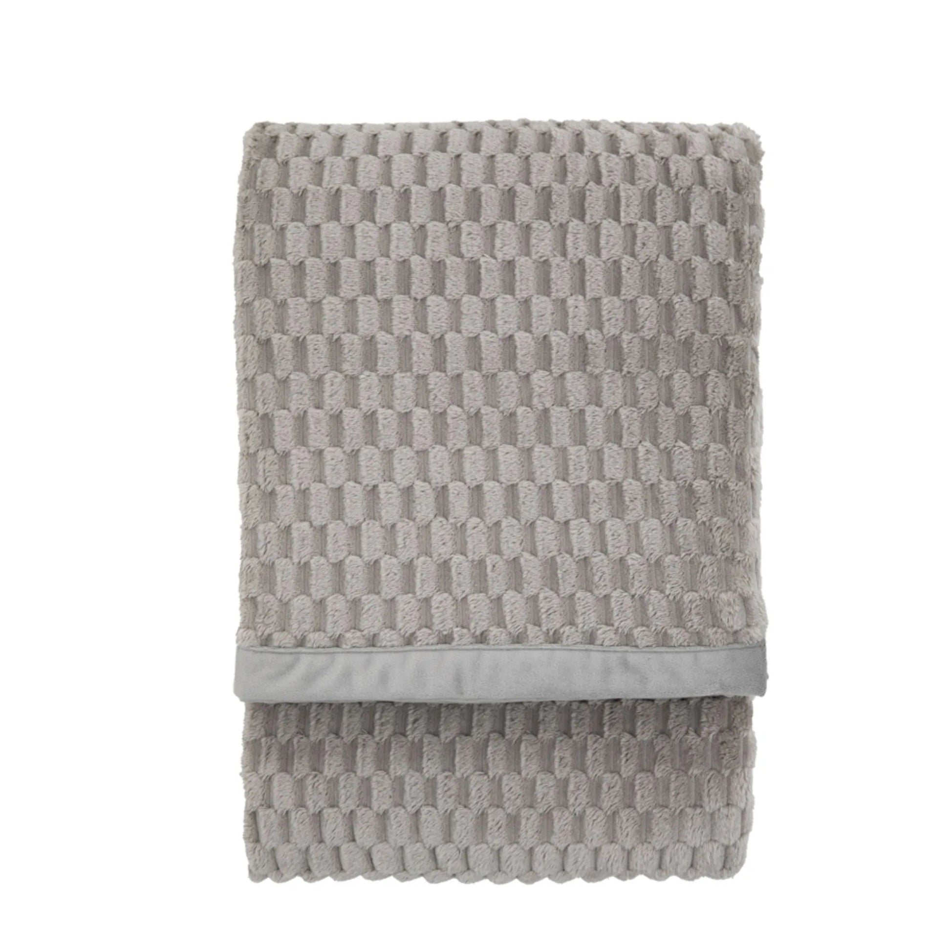 Grey Jacquard Velvet Knitted Throw 1