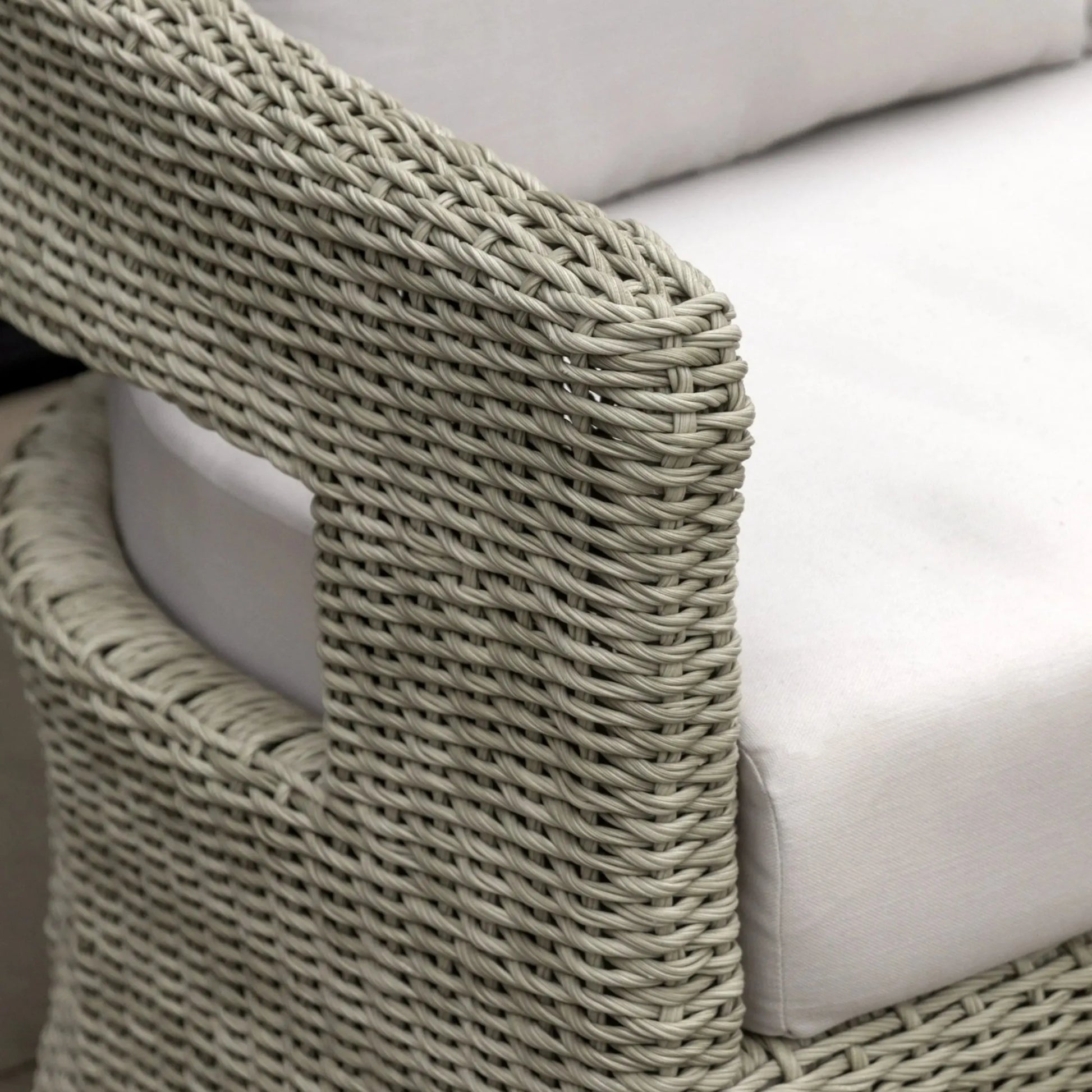 Grey Woven PE Wicker Arc Swivel Garden Chair