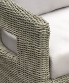 Grey Woven PE Wicker Arc Swivel Garden Chair