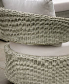 Grey Woven PE Wicker Arc Swivel Garden Chair 1