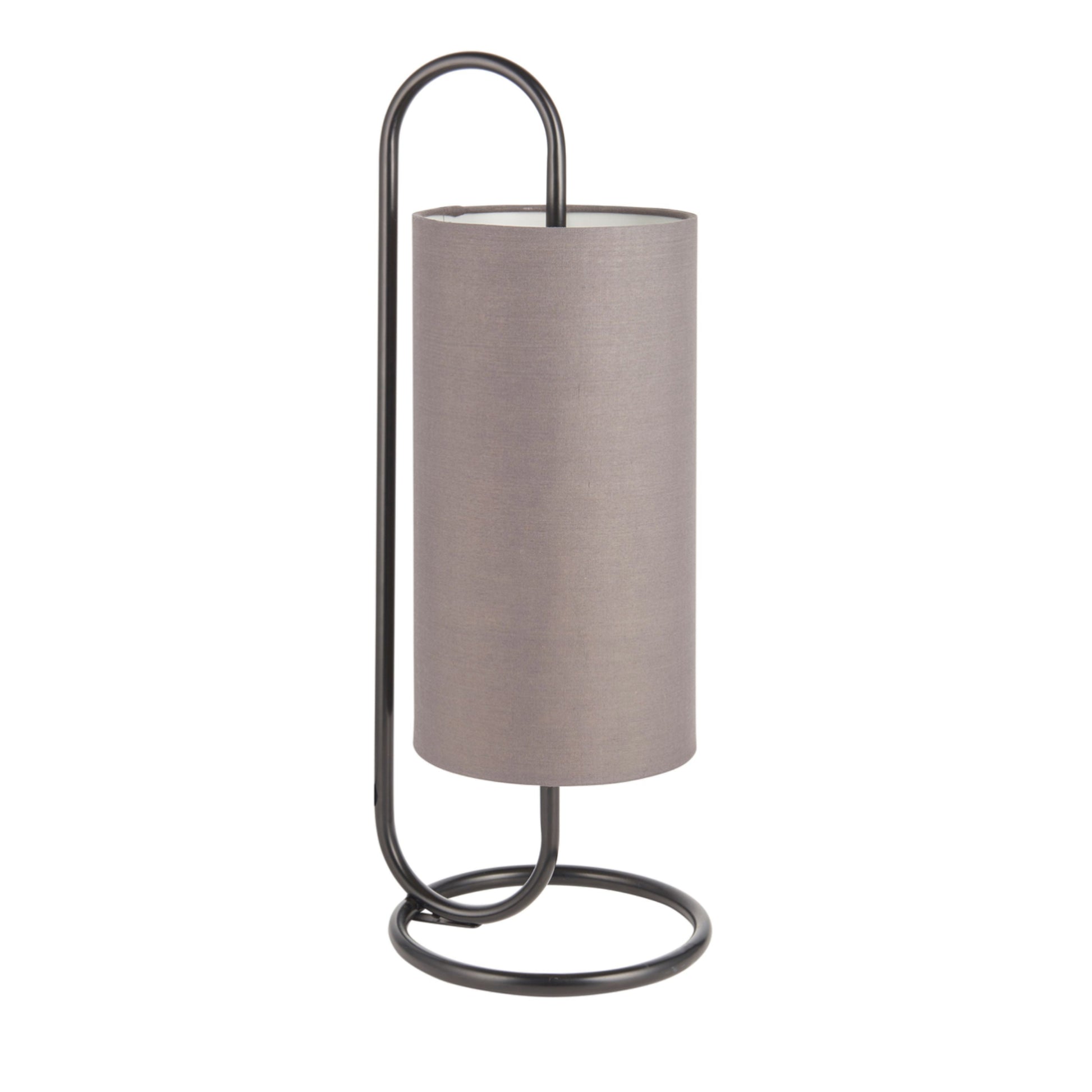 Grey and Black Loop Cylinder Table Lamp 3