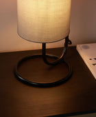 Grey and Black Loop Cylinder Table Lamp 1