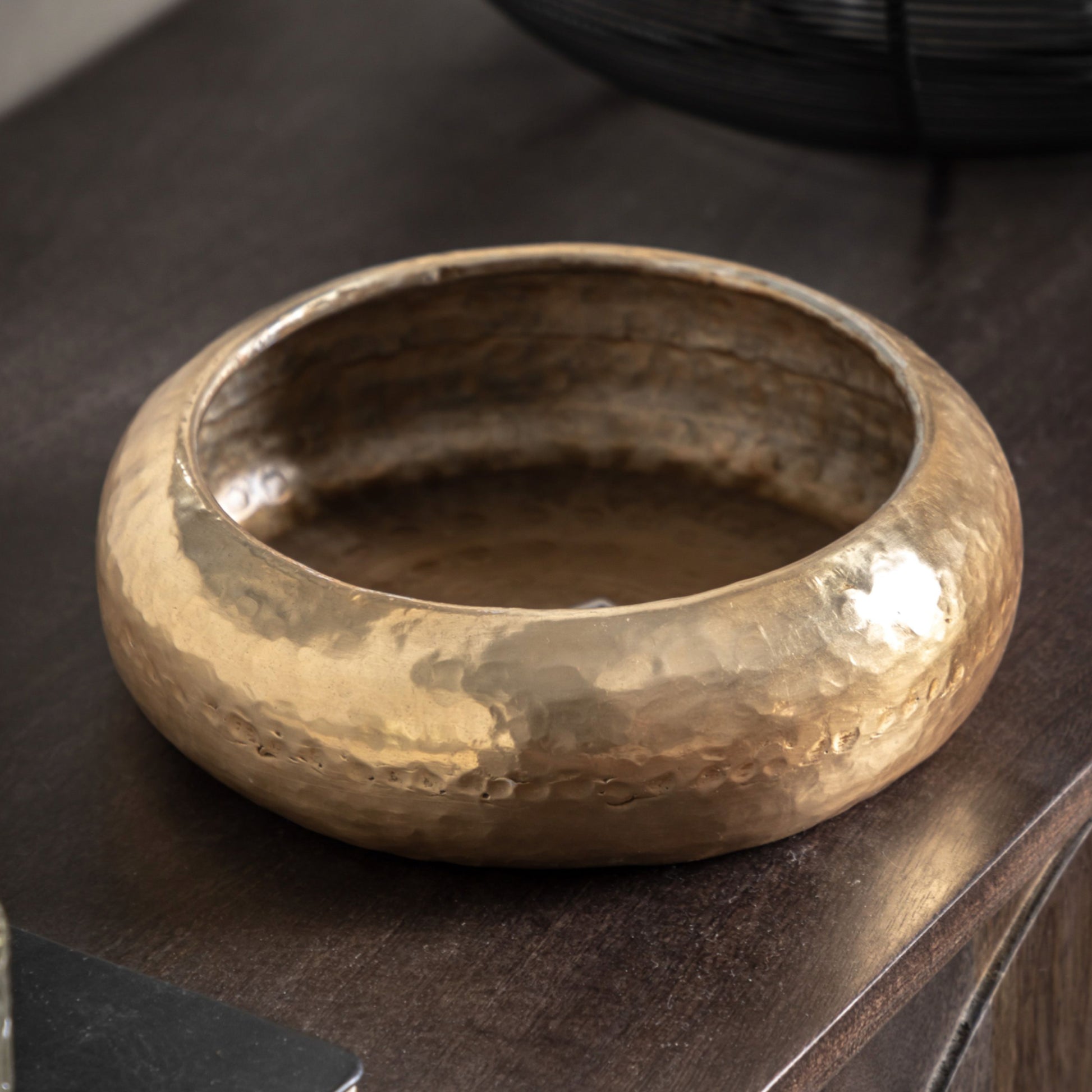 Hammered Metal Gold Bowl