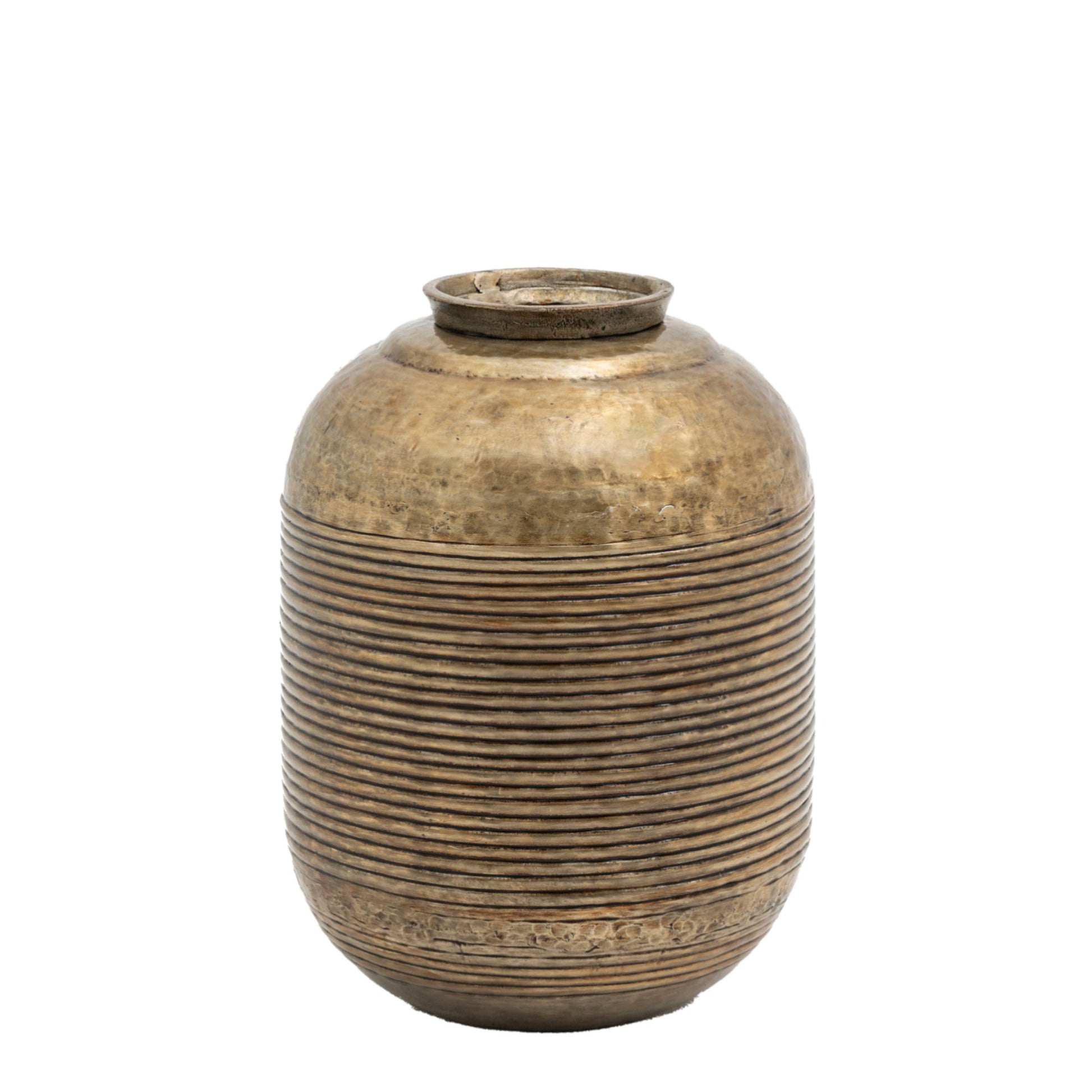 Hammered Metal Gold Vase 1