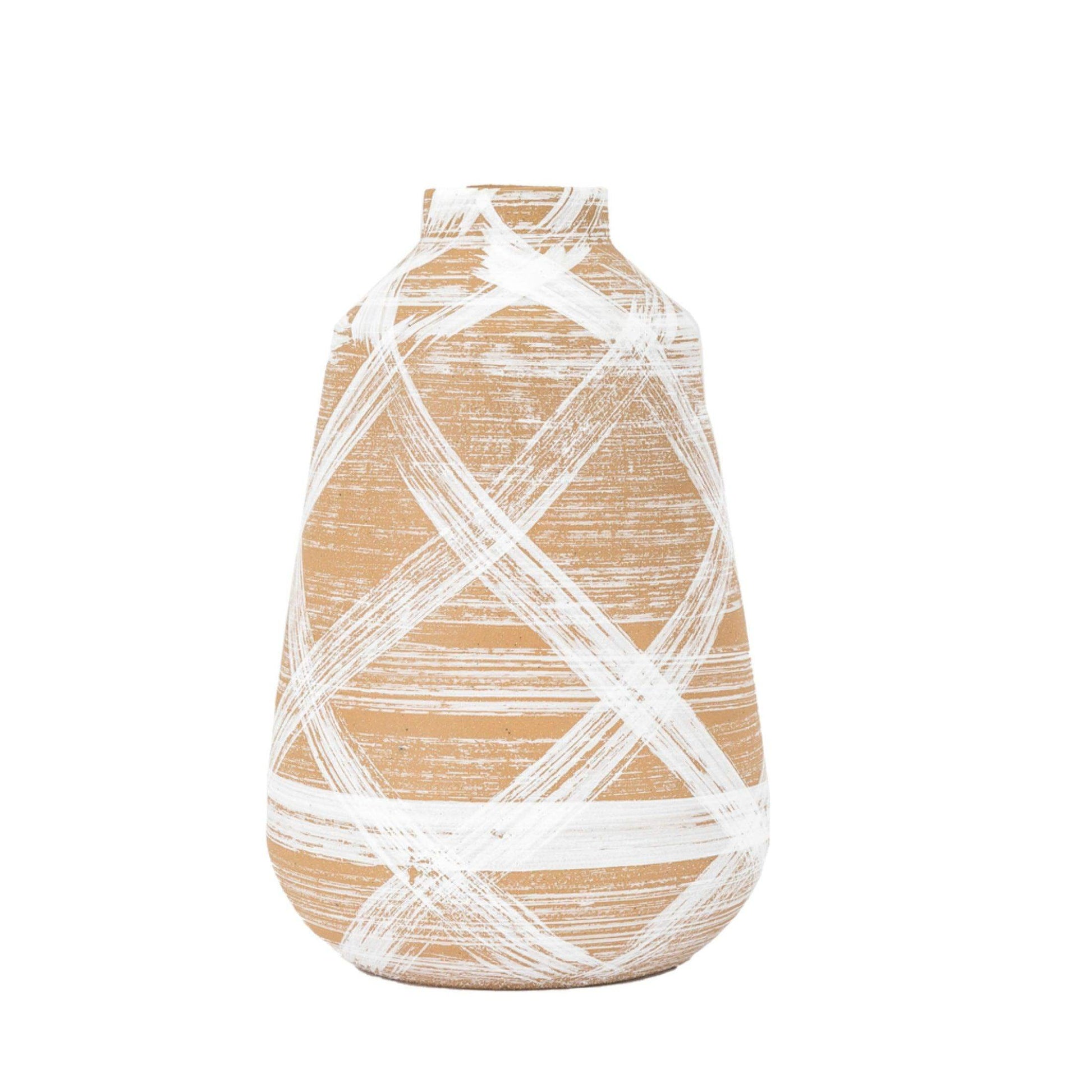 Handmade Stoneware Brushstroke Vase - The Farthing