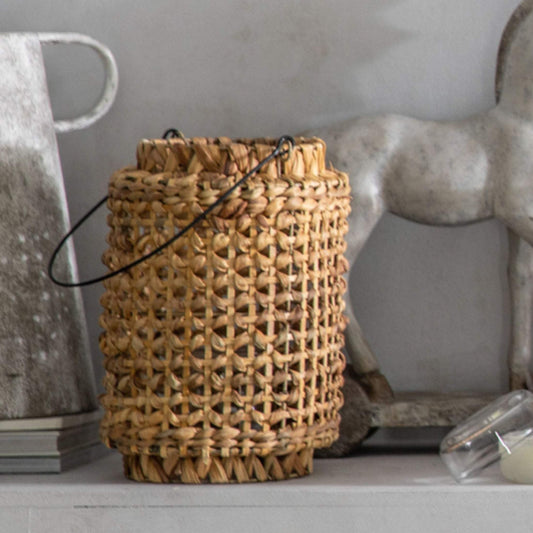 Handwoven Water Hyacinth Lantern - The Farthing