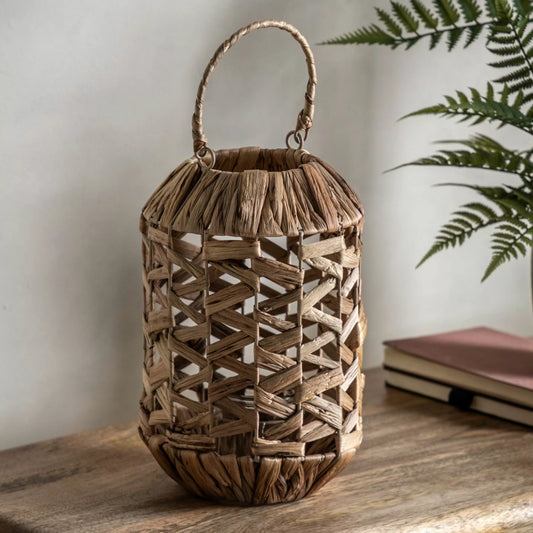 Handwoven Water Hyacinth Lantern