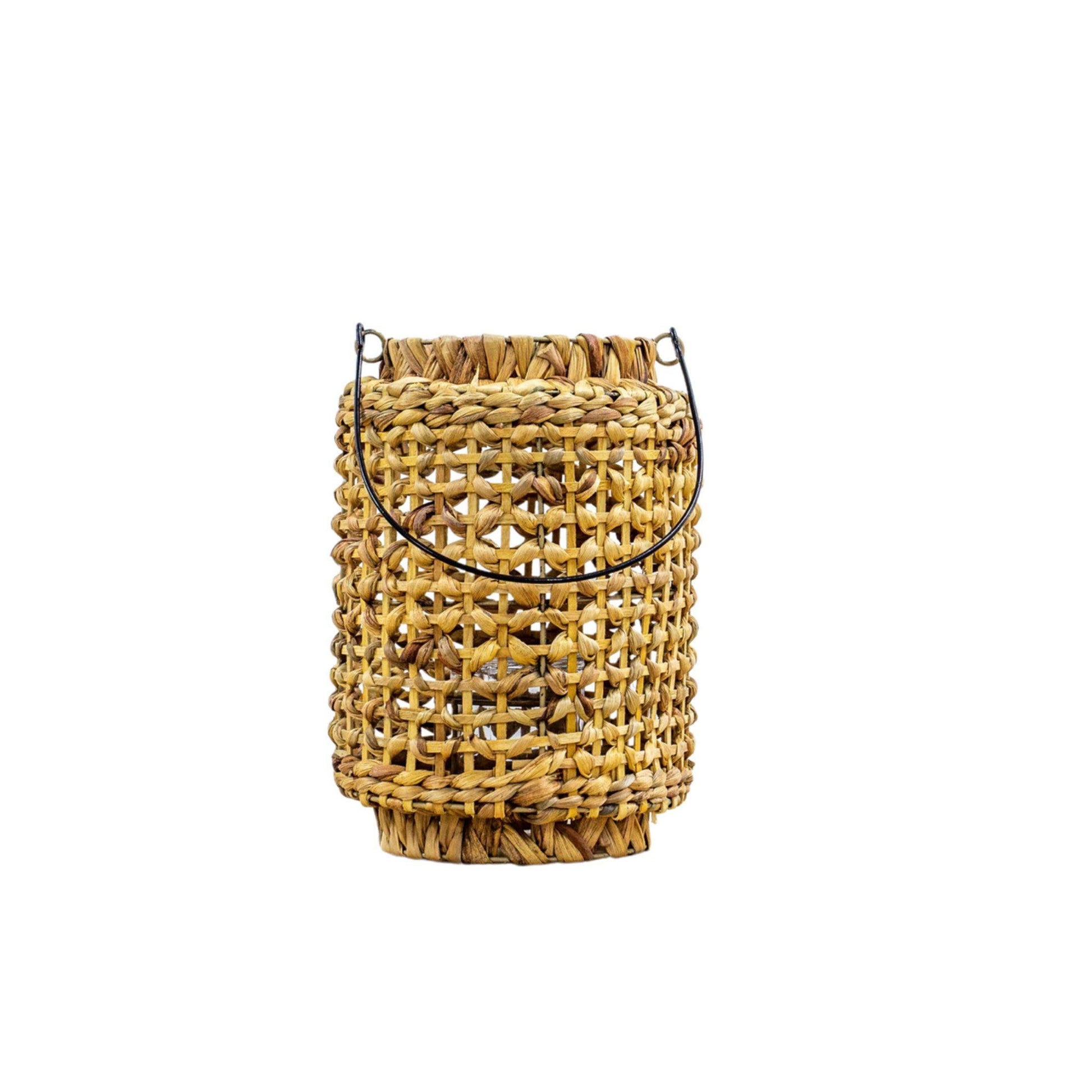 Handwoven Water Hyacinth Lantern - The Farthing