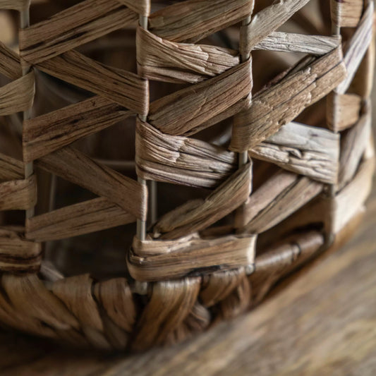 Handwoven Water Hyacinth Lantern 2