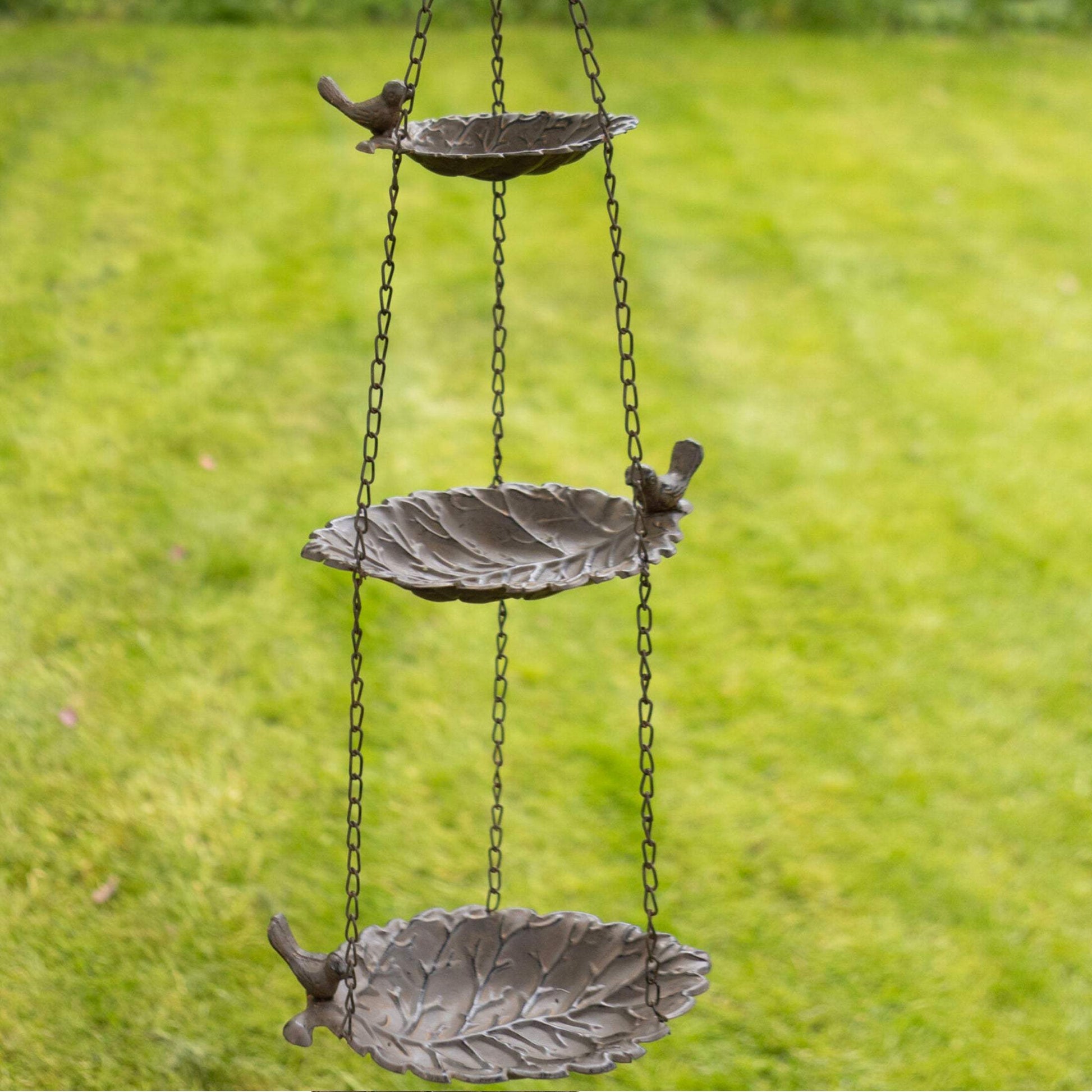 Hanging Triple Dish Metal Bird Feeder - The Farthing