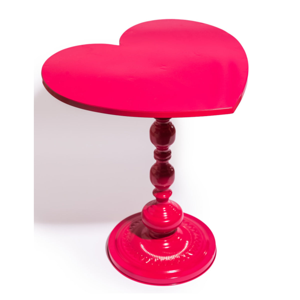 Hot Pink Heart Metal Side Table