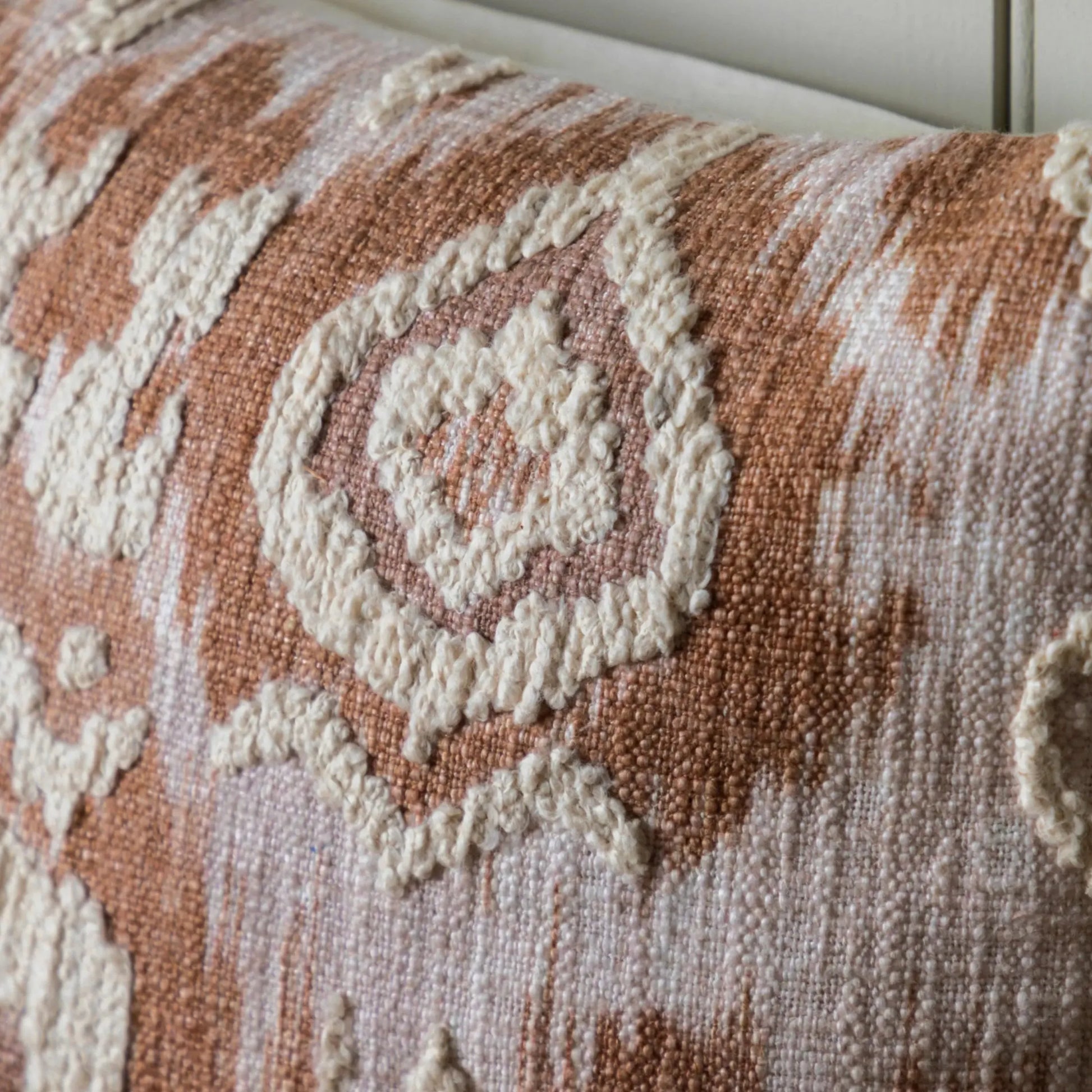 Ikat Style Embellished Cushion