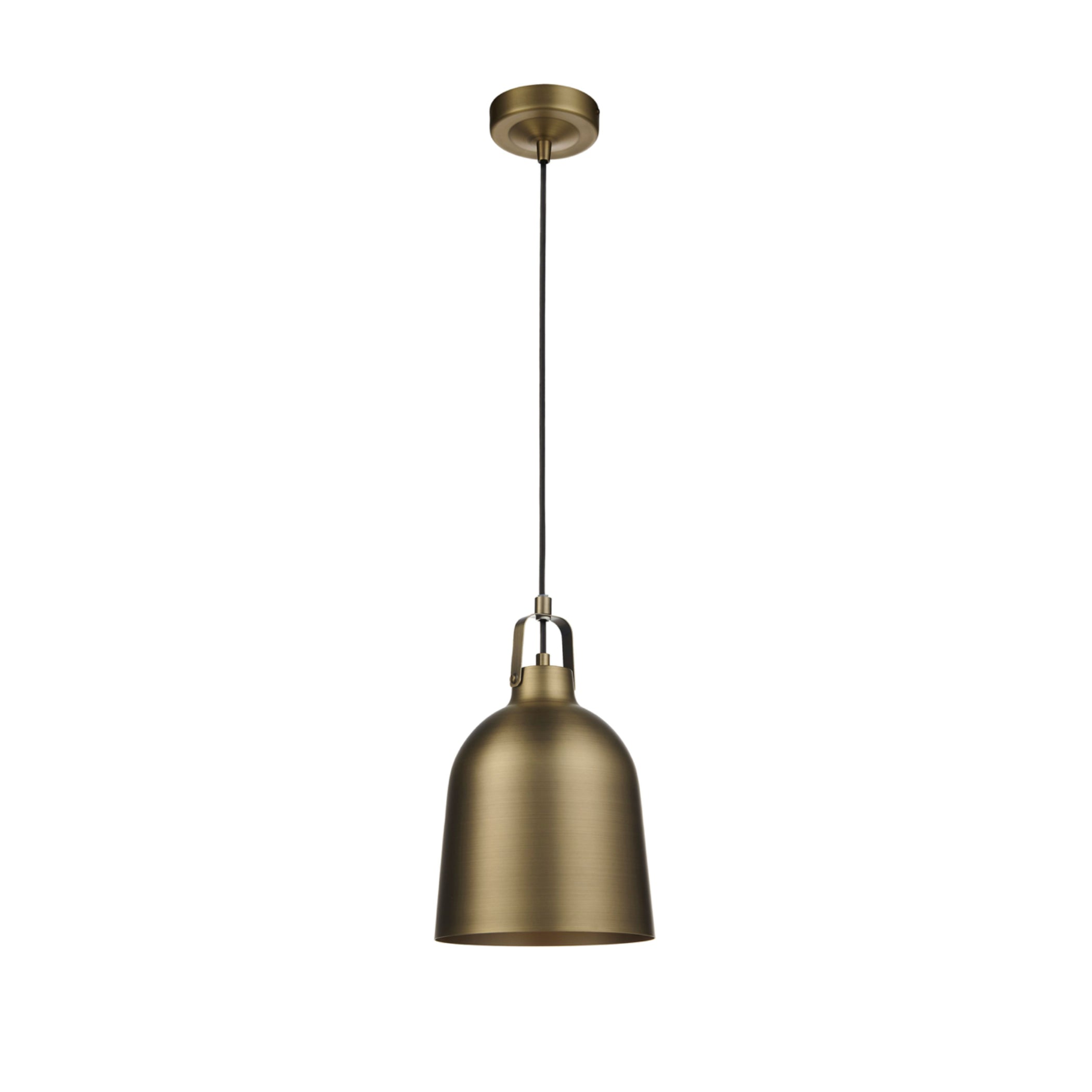 Industrial Antiqued Brass Metal Dome Pendant Light