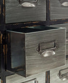 Industrial Distressed 16 Drawer Cabinet