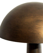 Close-up of a bronze-colored lampshade on a white background