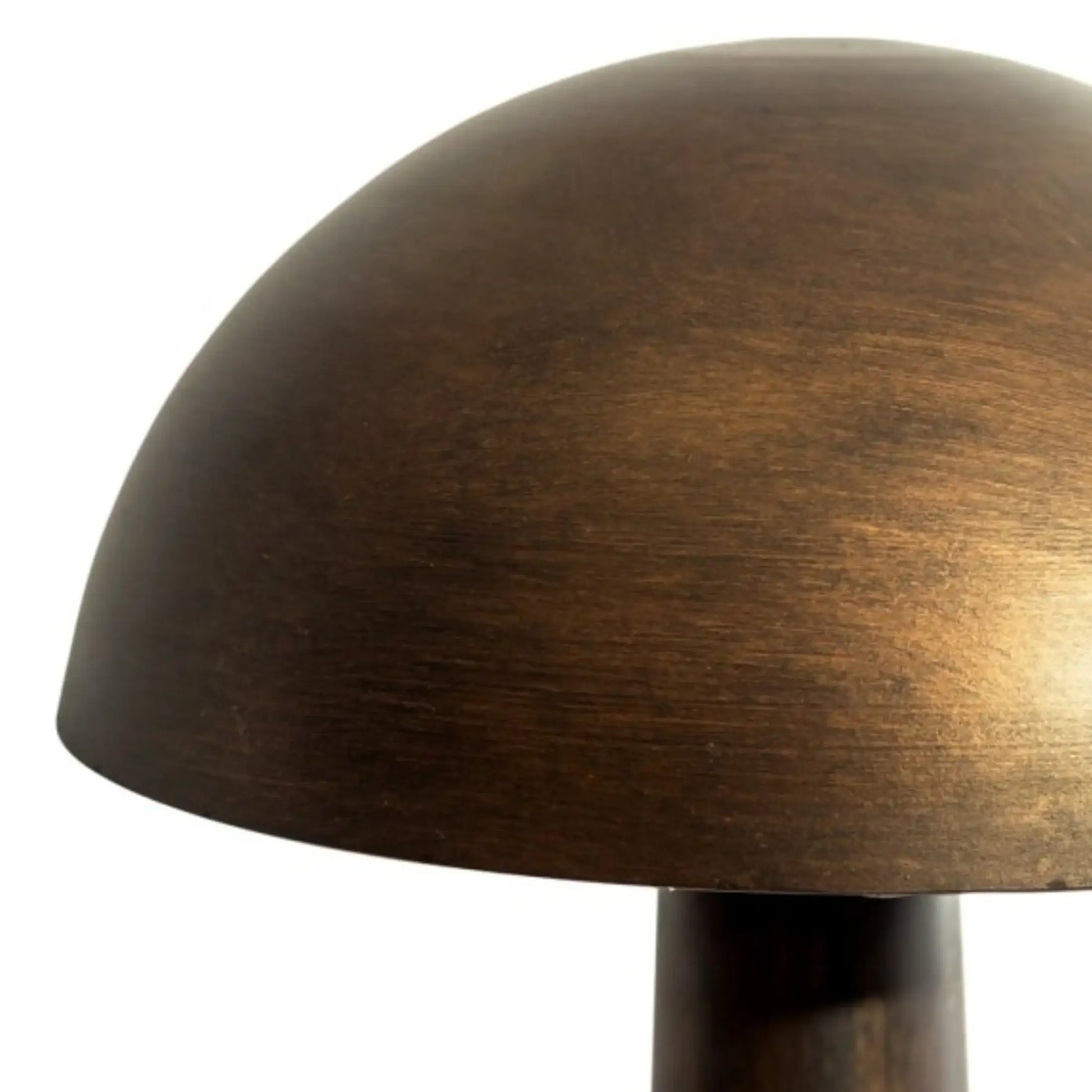 Close-up of a bronze-colored lampshade on a white background