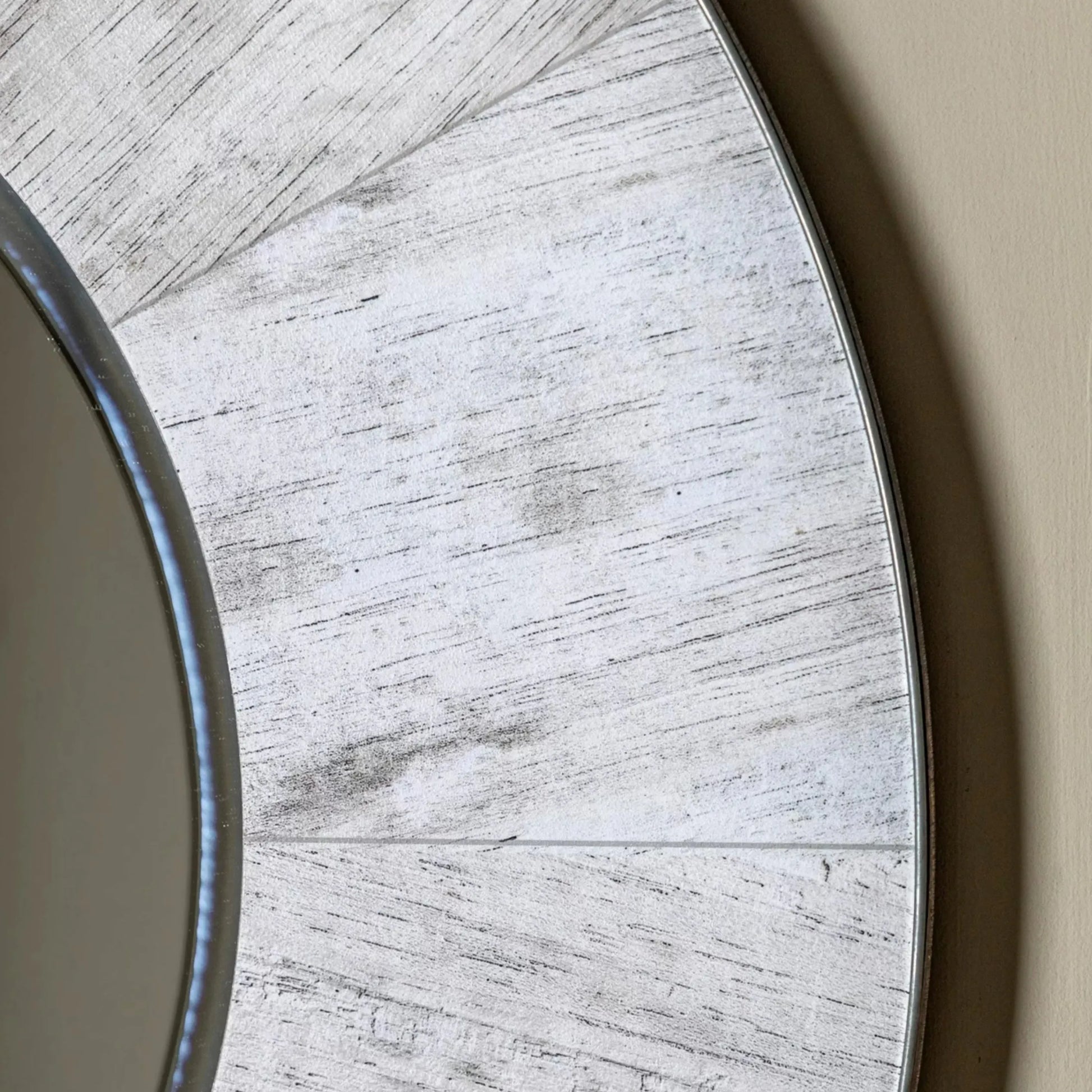 Industrial Edge Whitewashed Round Mirror 1