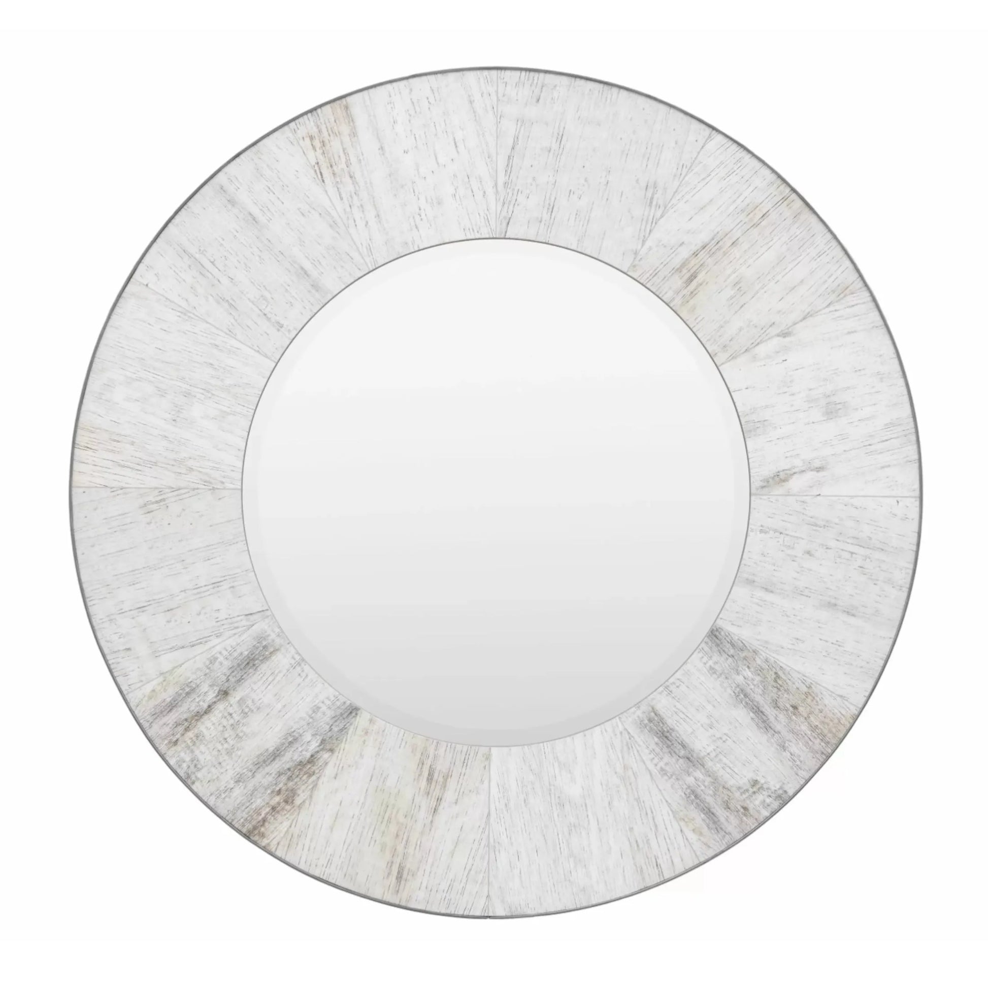 Industrial Edge Whitewashed Round Mirror 4