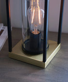 Industrial Inspired Brass Base Table Lamp