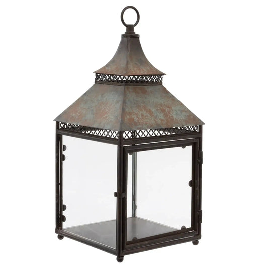 Industrial Inspired Metal & Glass Lantern