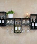 Industrial Metal Wine Wall Shelf