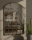 IndustrialStyleGoldArchedWindowMirror