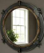 industrial round wall mirror 