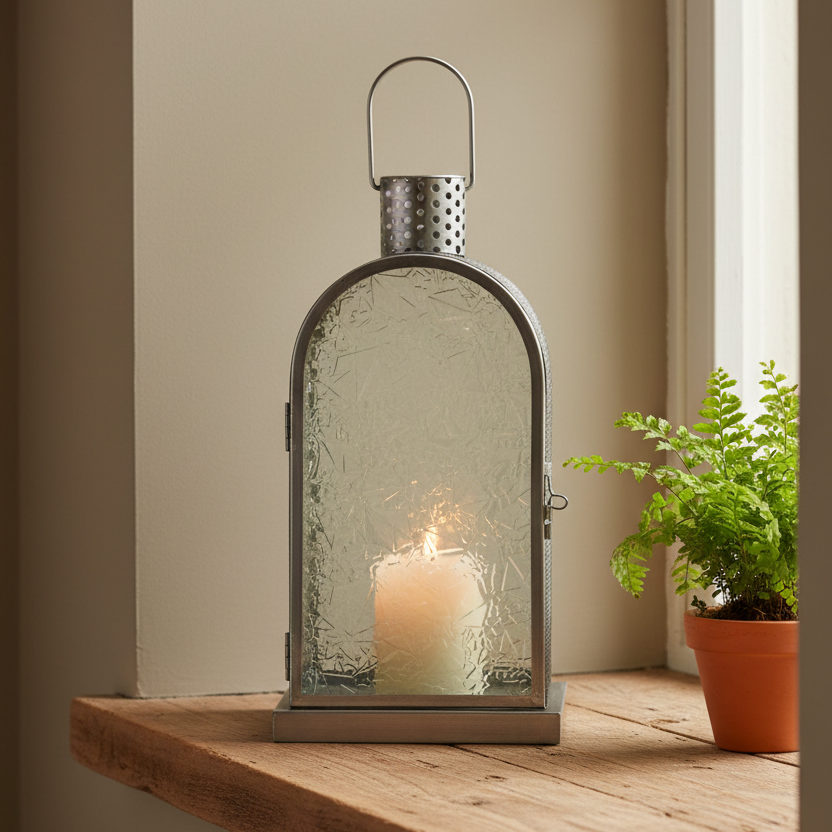 Industrial Style Steel Candle Lantern