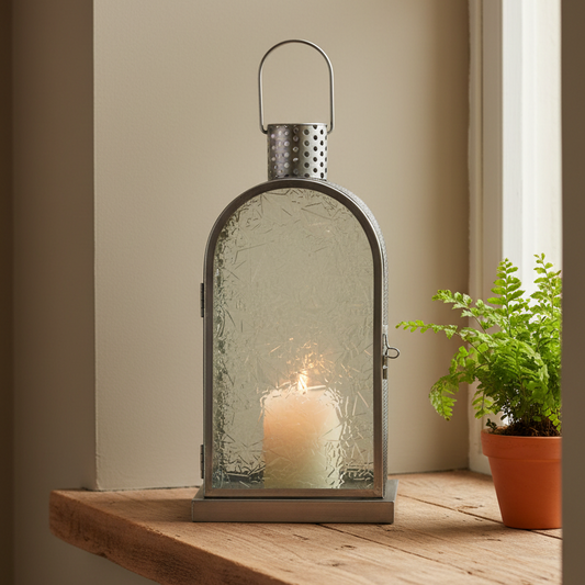 Industrial Style Steel Candle Lantern