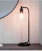 Industrial Styled Matt Black Table Light - The Farthing