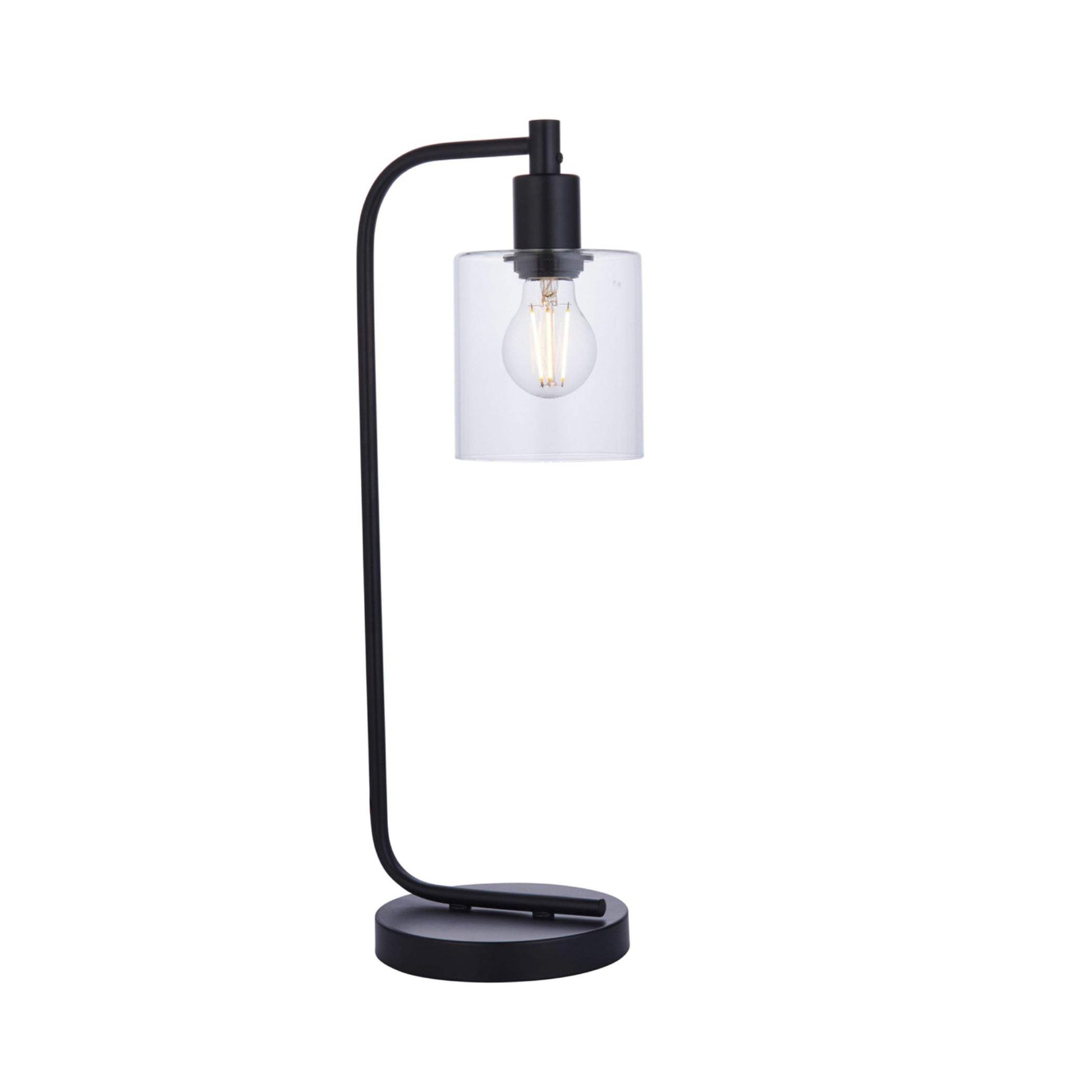 Industrial Styled Matt Black Table Light - The Farthing