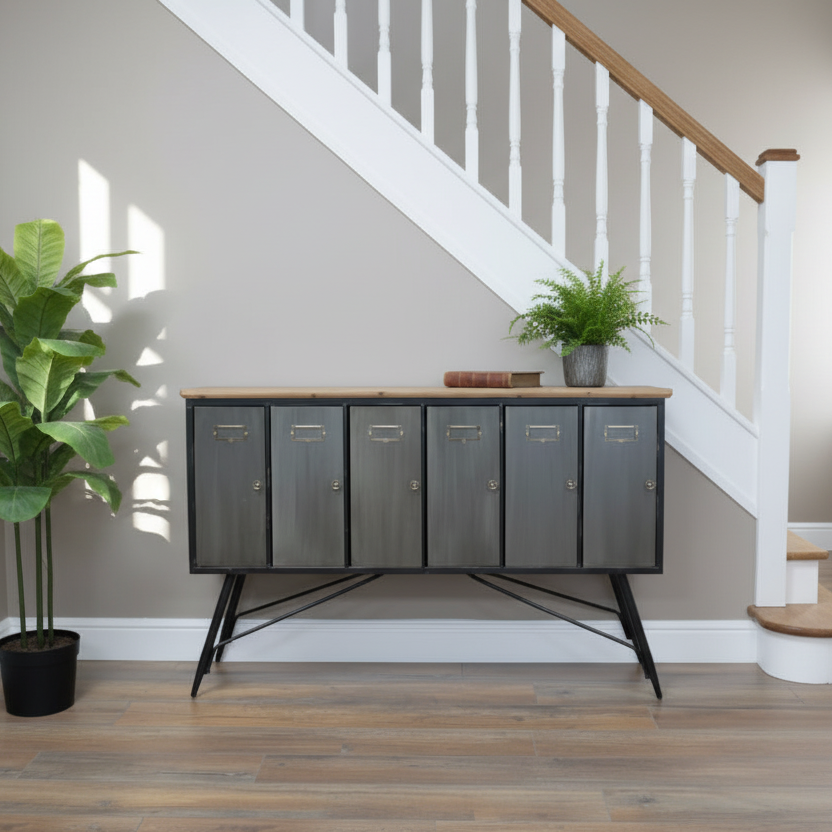 IndustrialWoodToppedSideboardCabinet