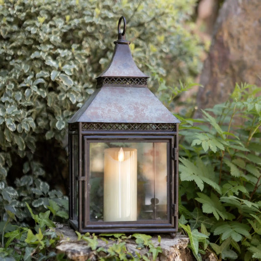 Industrial Inspired Metal & Glass Lantern