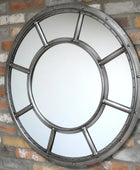 Industrial Style Round Wall Mirror