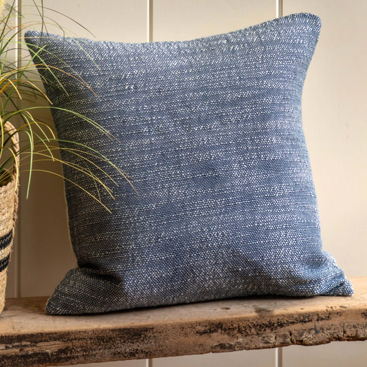 Ink Blue Textured Weave Cushion