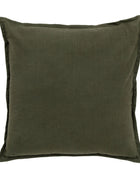 Khaki Green linen Square Cushion 1