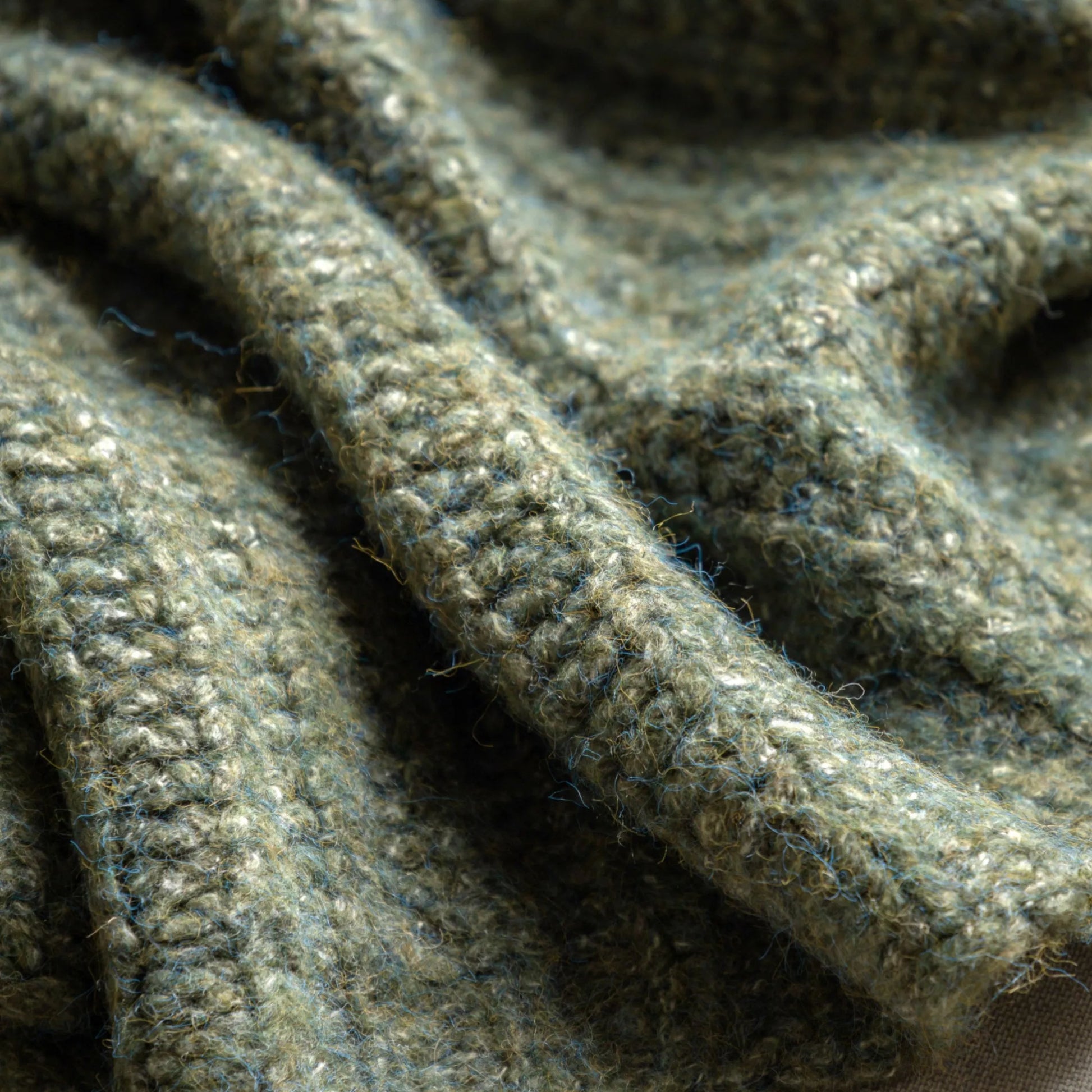 Khaki Melange Style Knitted Throw