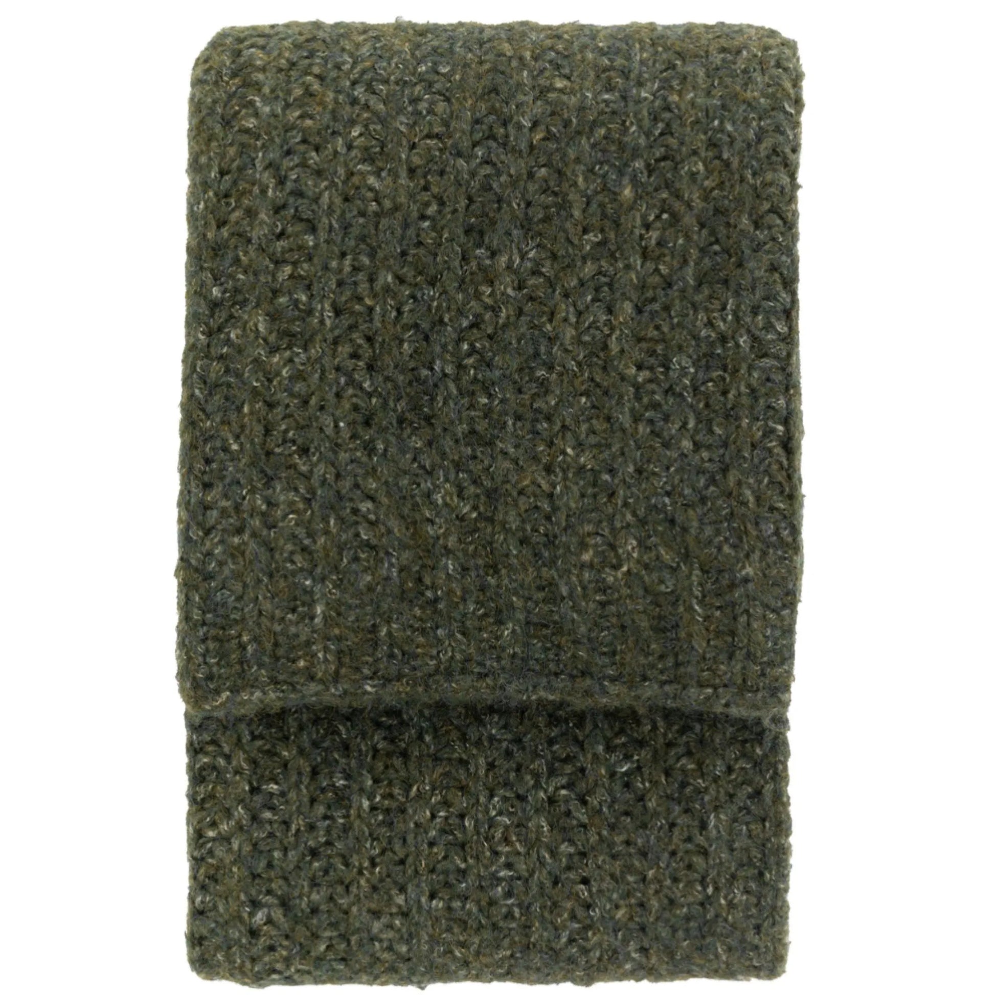 Khaki Melange Style Knitted Throw 1