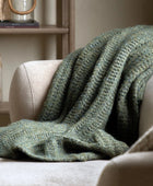 Khaki Melange Style Knitted Throw 5