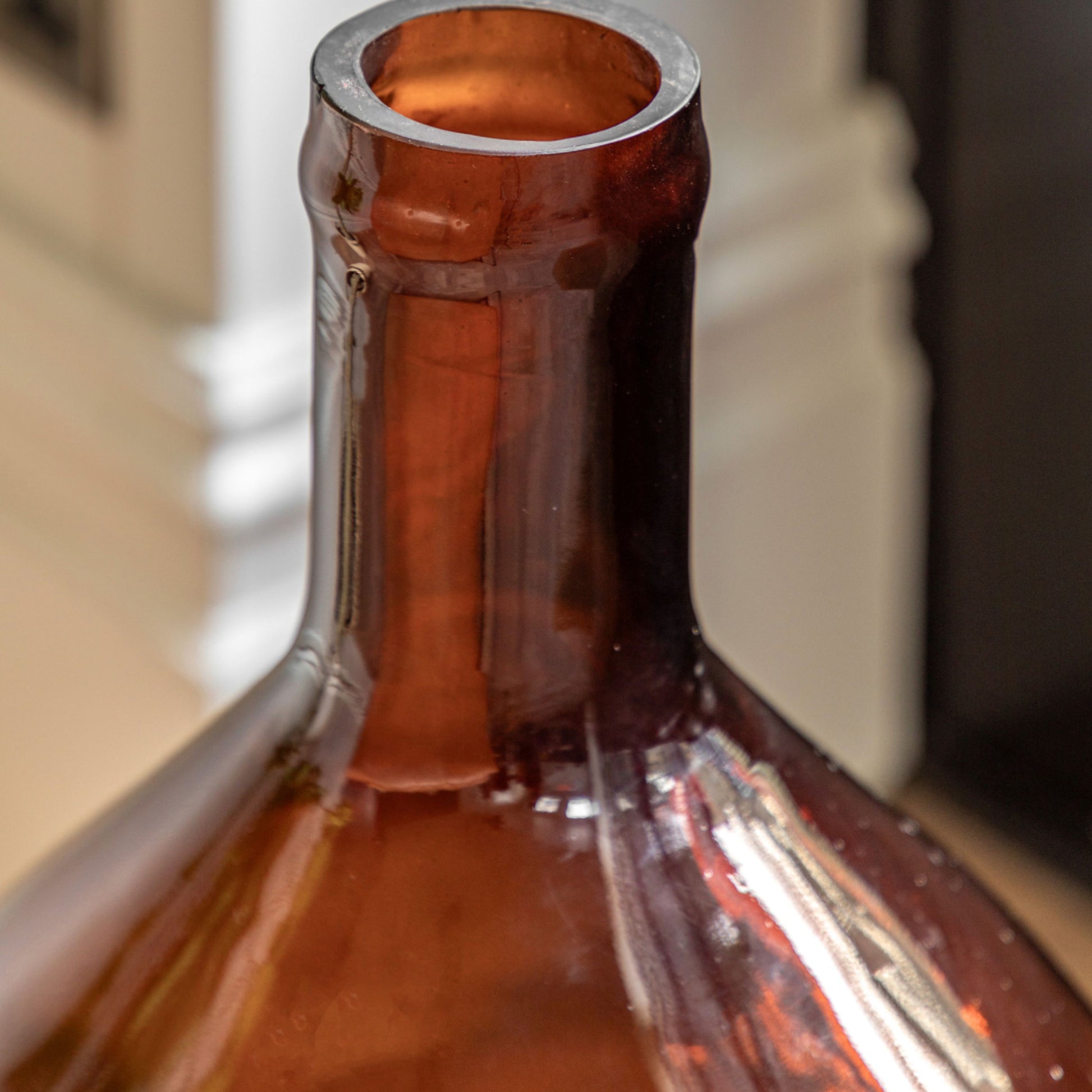 Large Amber Glass Bottle Vase 2