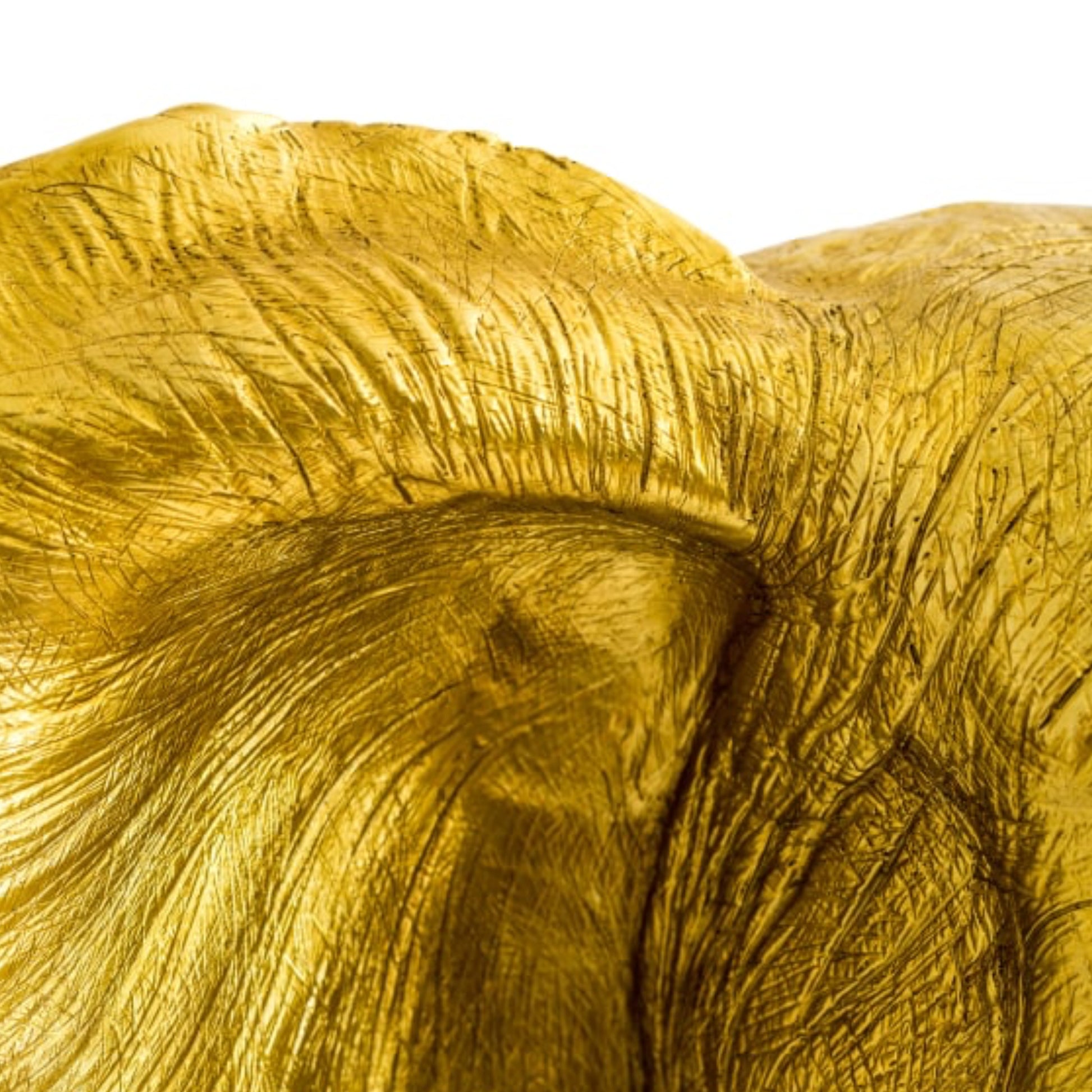 Close-up of a textured gold surface