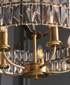 Large Faceted Glass & Antique Brass Pendant Light 1