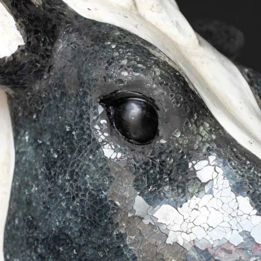 Close-up of a horse's eye with a textured surface