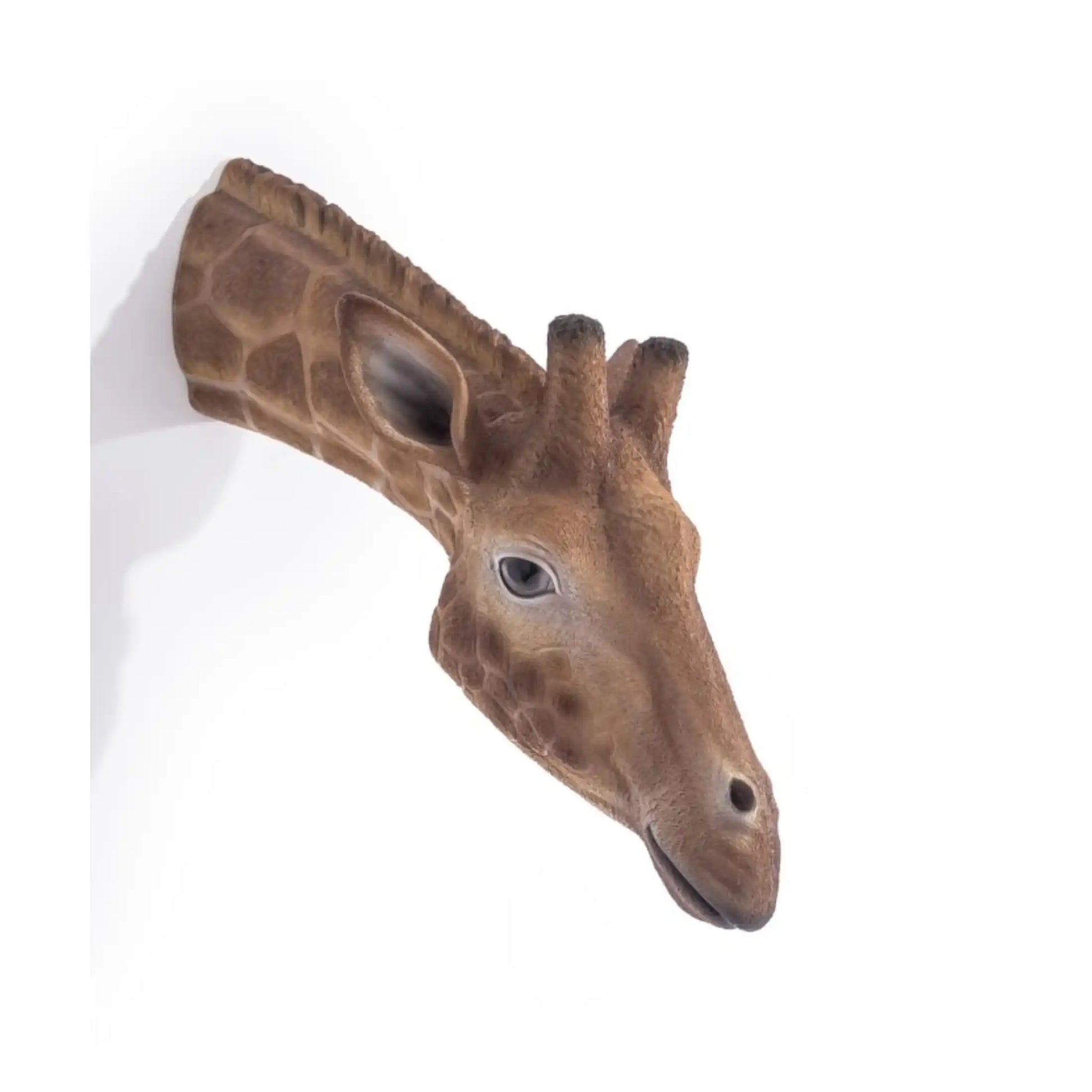 Giraffe head mask on a white background