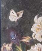 Butterfly and flowers on a textured surface